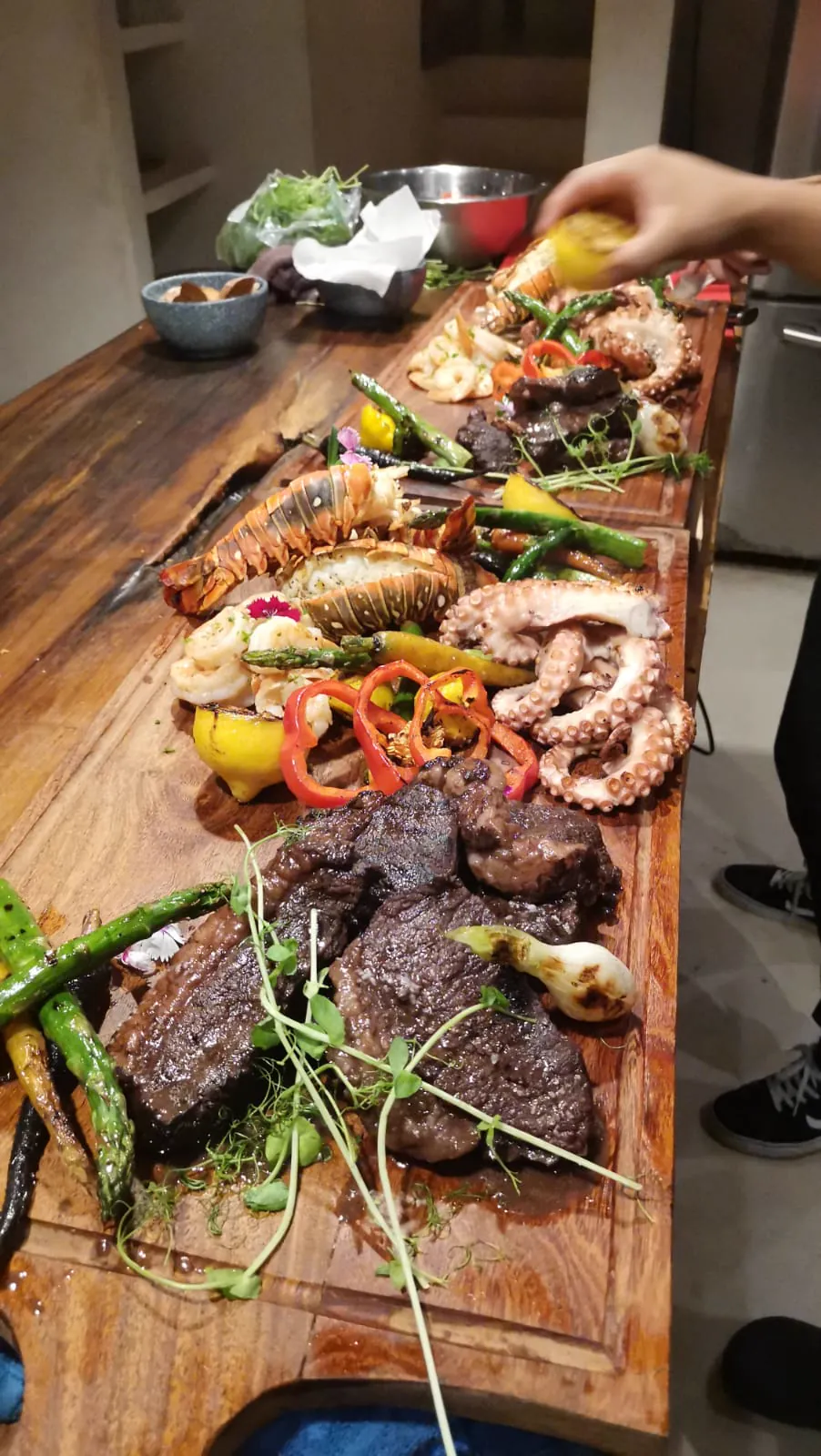 A board of food from a private villa service