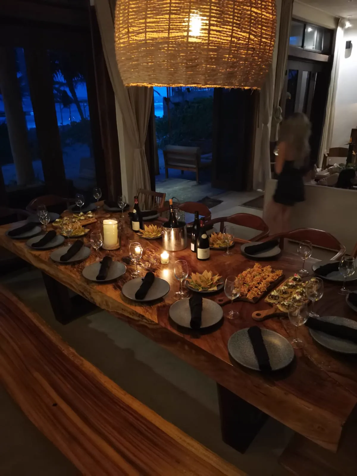 Food from the villa kitchen, still on the pass